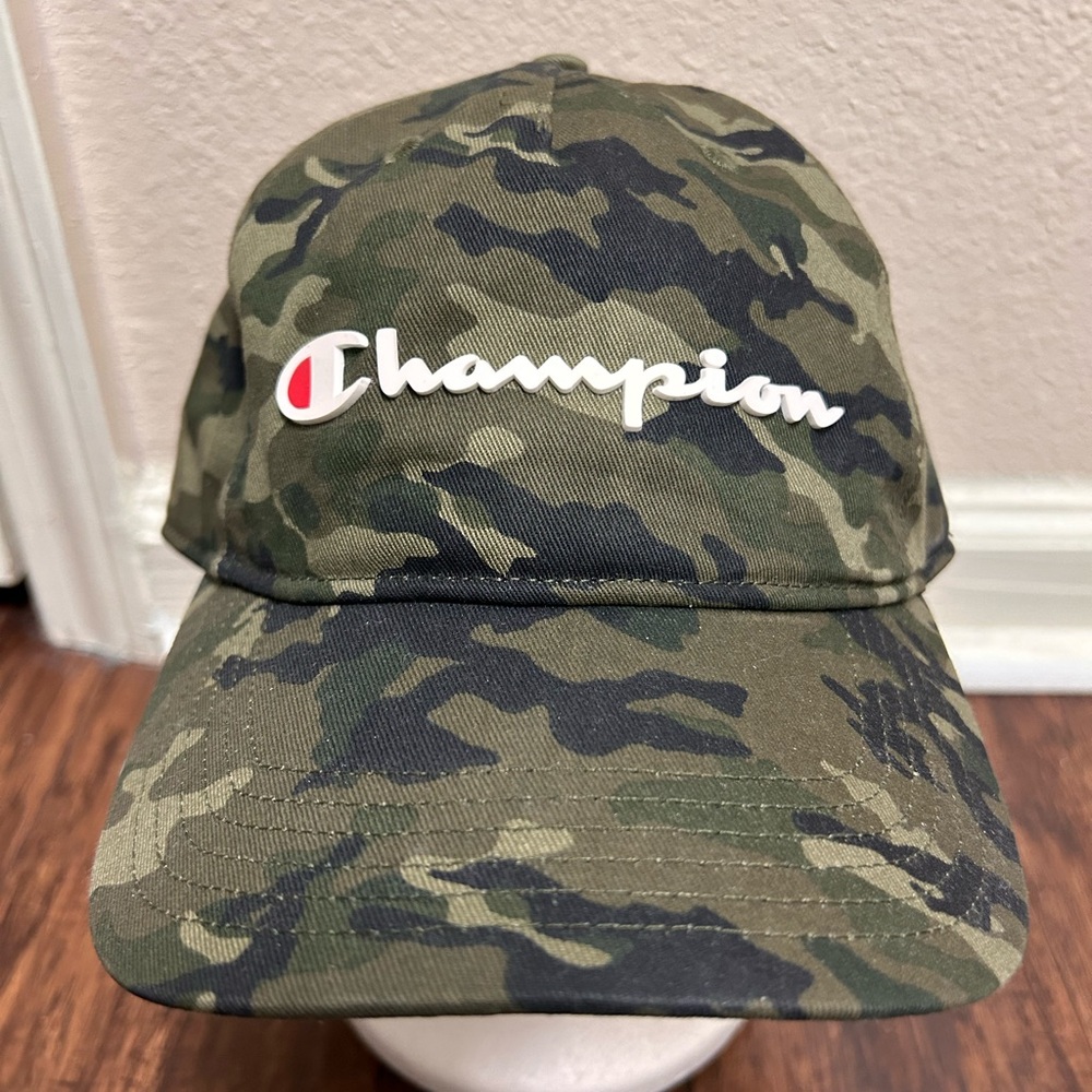 New, Champion cotton hat, optional sizes, camouflage in color.